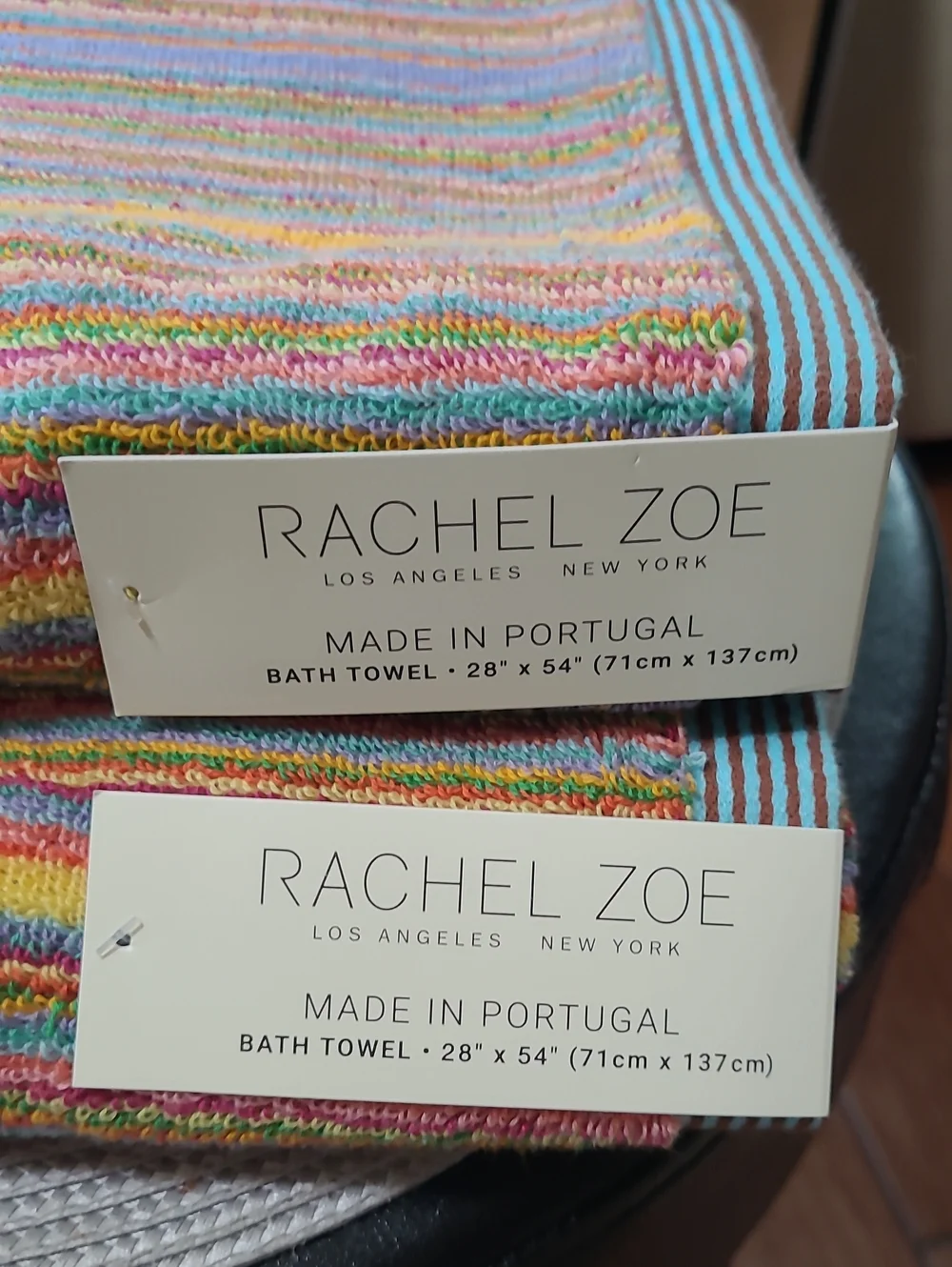 Rachel Zoe Rainbow Striped Bath Towels